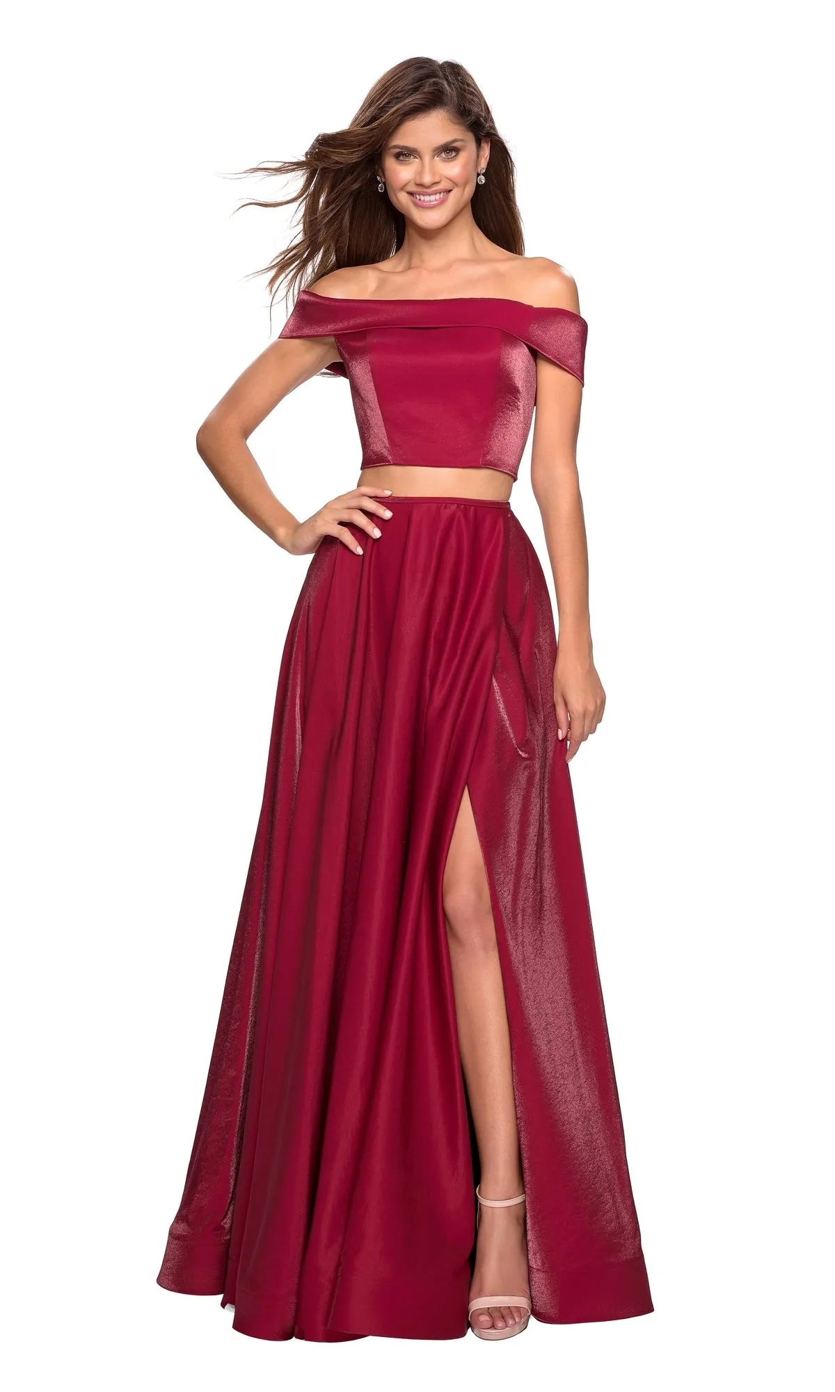 La Femme A-Line Two-Piece Satin Prom Dress 26919 sold by PromGirl product image thumbnail 2