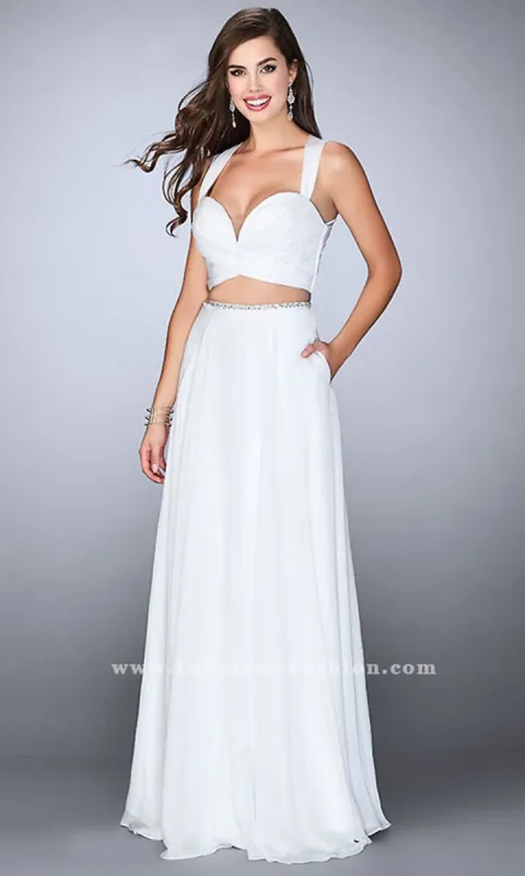 Two Piece Prom Dress with a Sweetheart Neckline sold by PromGirl