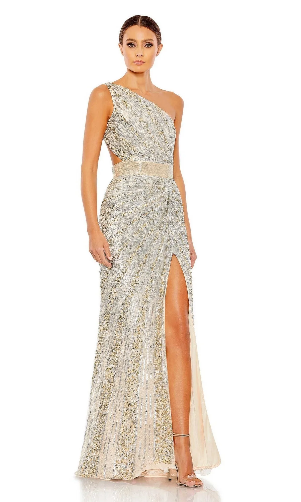 One-Shoulder Sequin Formal Dress: Mac Duggal 5687 sold by PromGirl