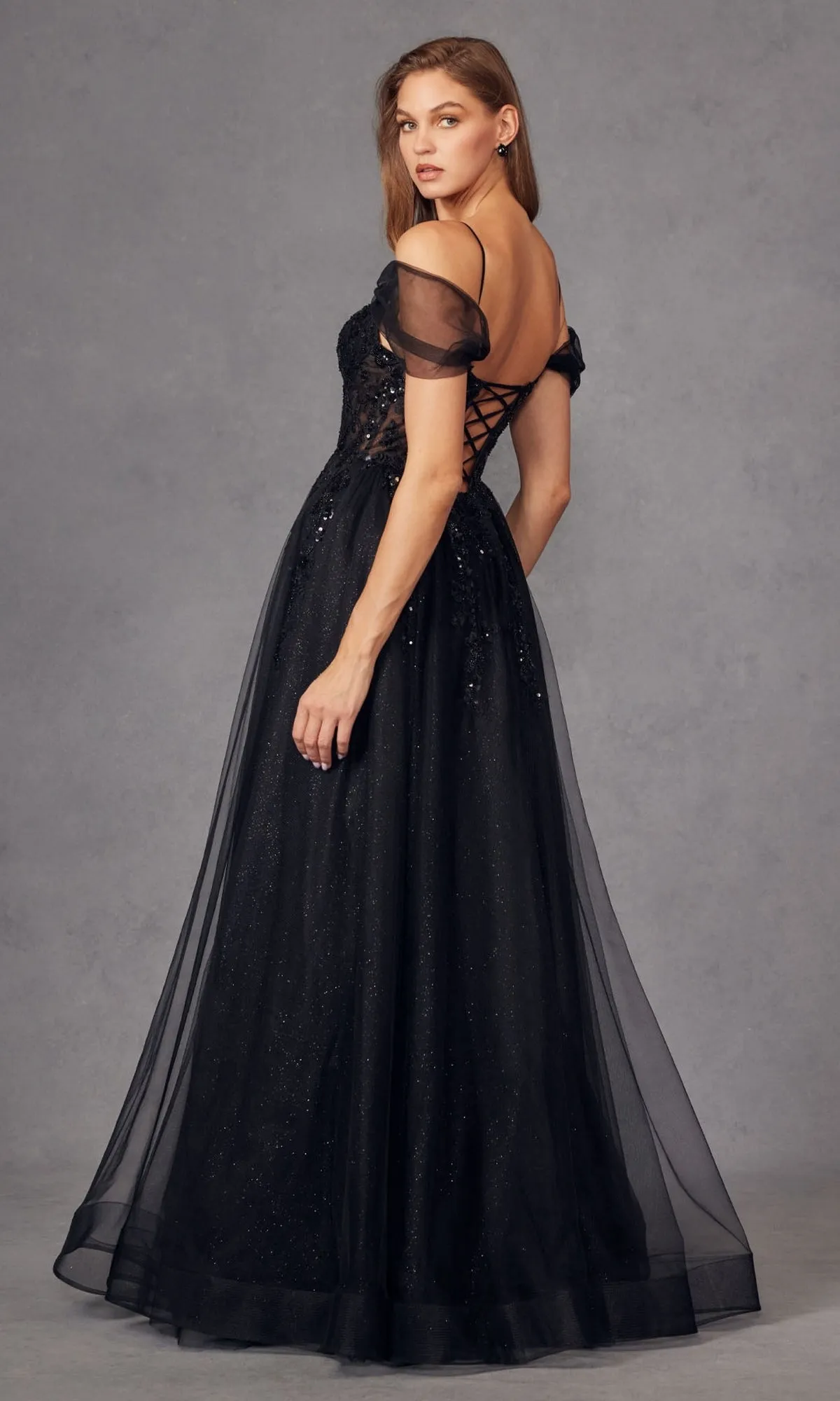 Sheer-Waist Long Prom Ball Gown: Juliet JT2466A sold by PromGirl product image thumbnail 2