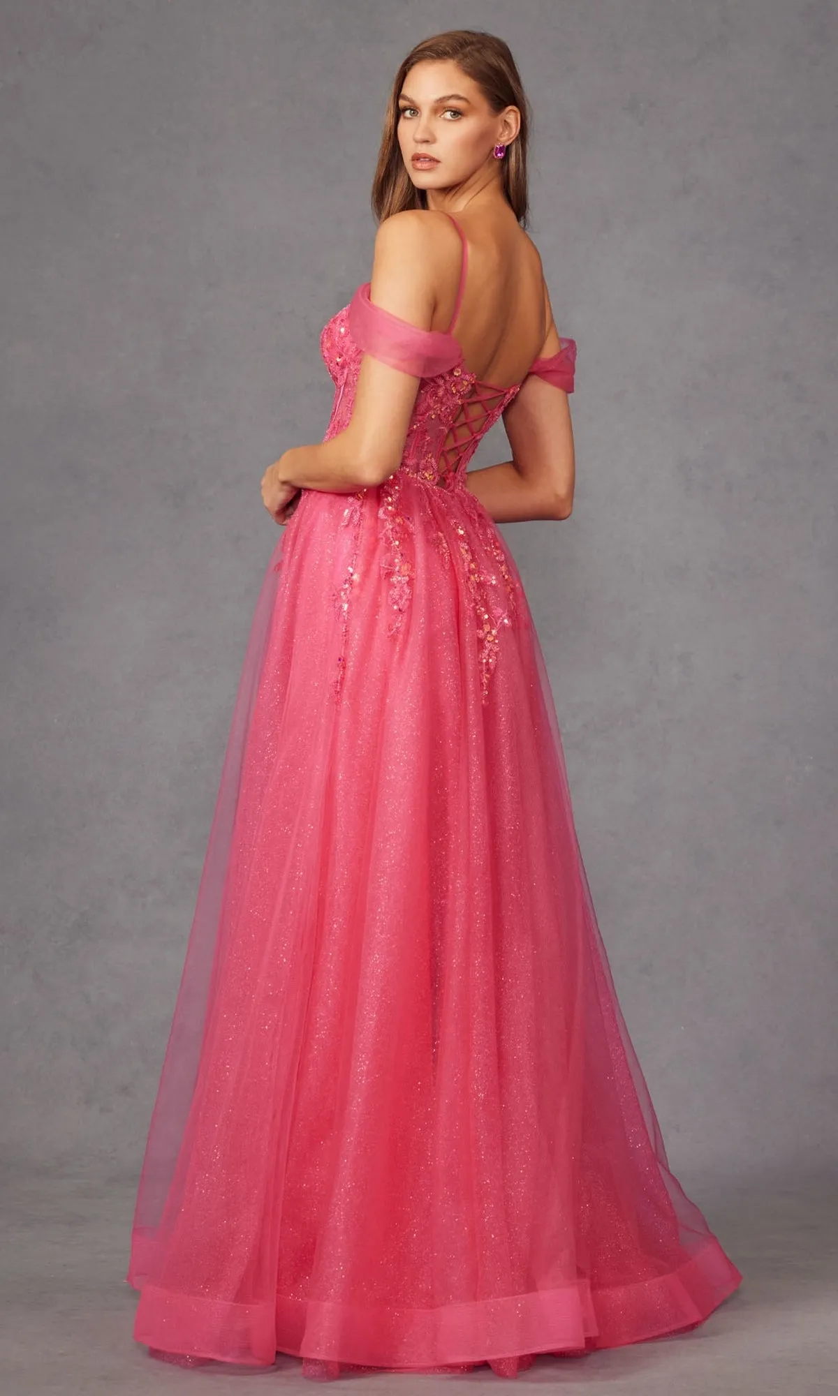 Sheer-Waist Long Prom Ball Gown: Juliet JT2466A sold by PromGirl product image thumbnail 5