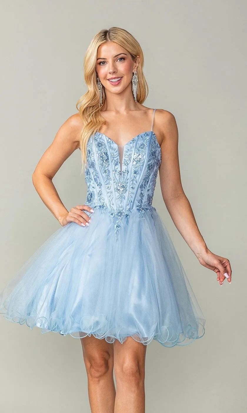 Sheer-Corset Short Babydoll Hoco Dress 3351 sold by PromGirl product image thumbnail 3