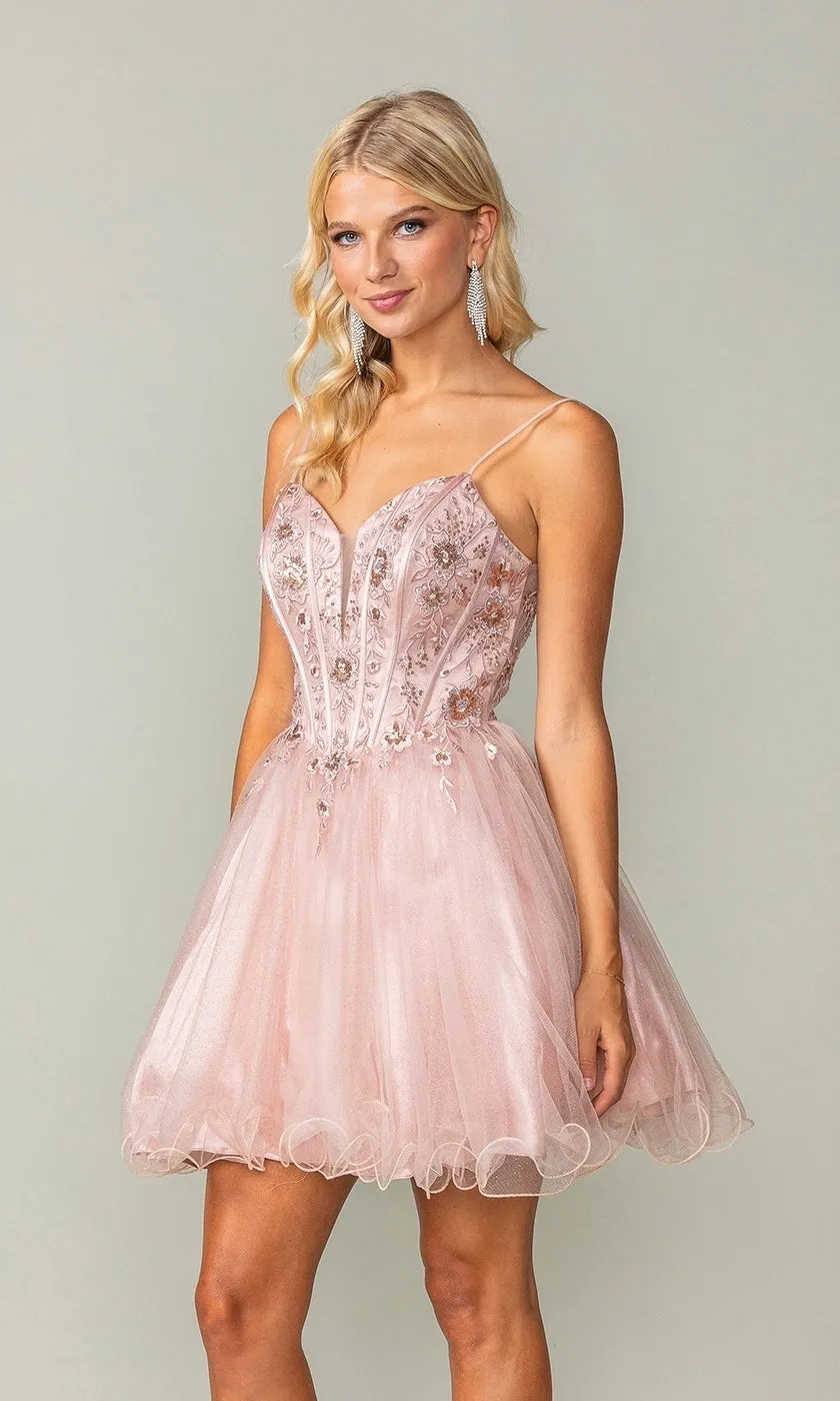 Sheer-Corset Short Babydoll Hoco Dress 3351 sold by PromGirl product image thumbnail 4