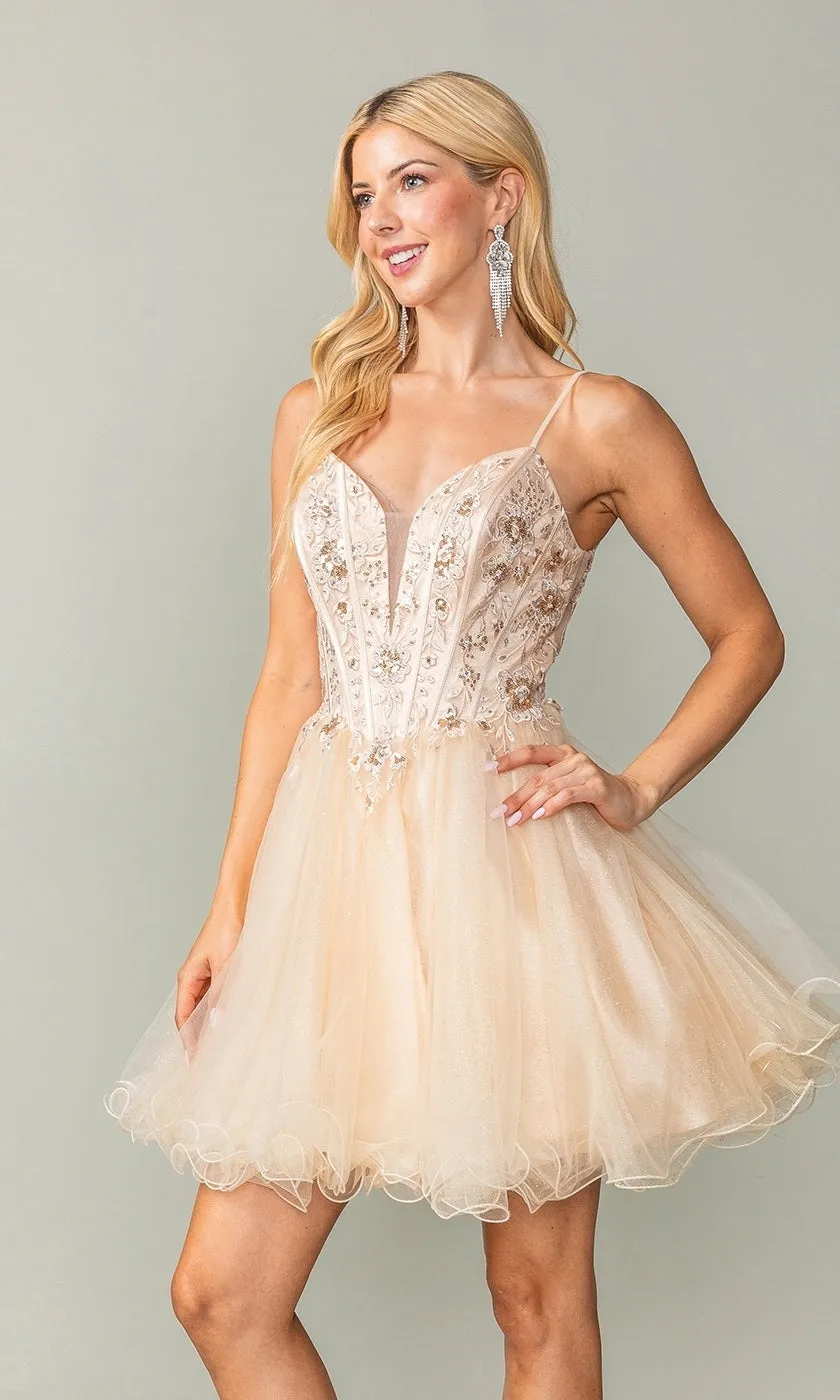 Sheer-Corset Short Babydoll Hoco Dress 3351 sold by PromGirl product image thumbnail 5