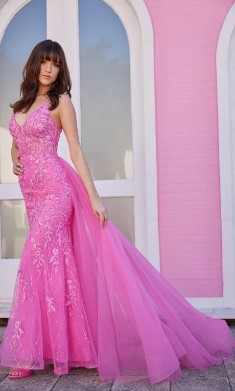 Ellie Wilde Long Prom Dress EW35110 with Train made by PromGirl