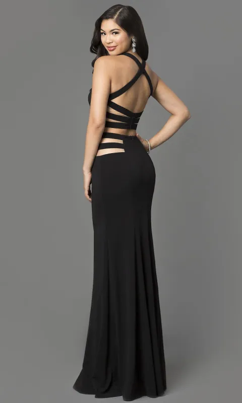 Illusion Cut Out Two Piece La Femme Formal Gown sold by PromGirl