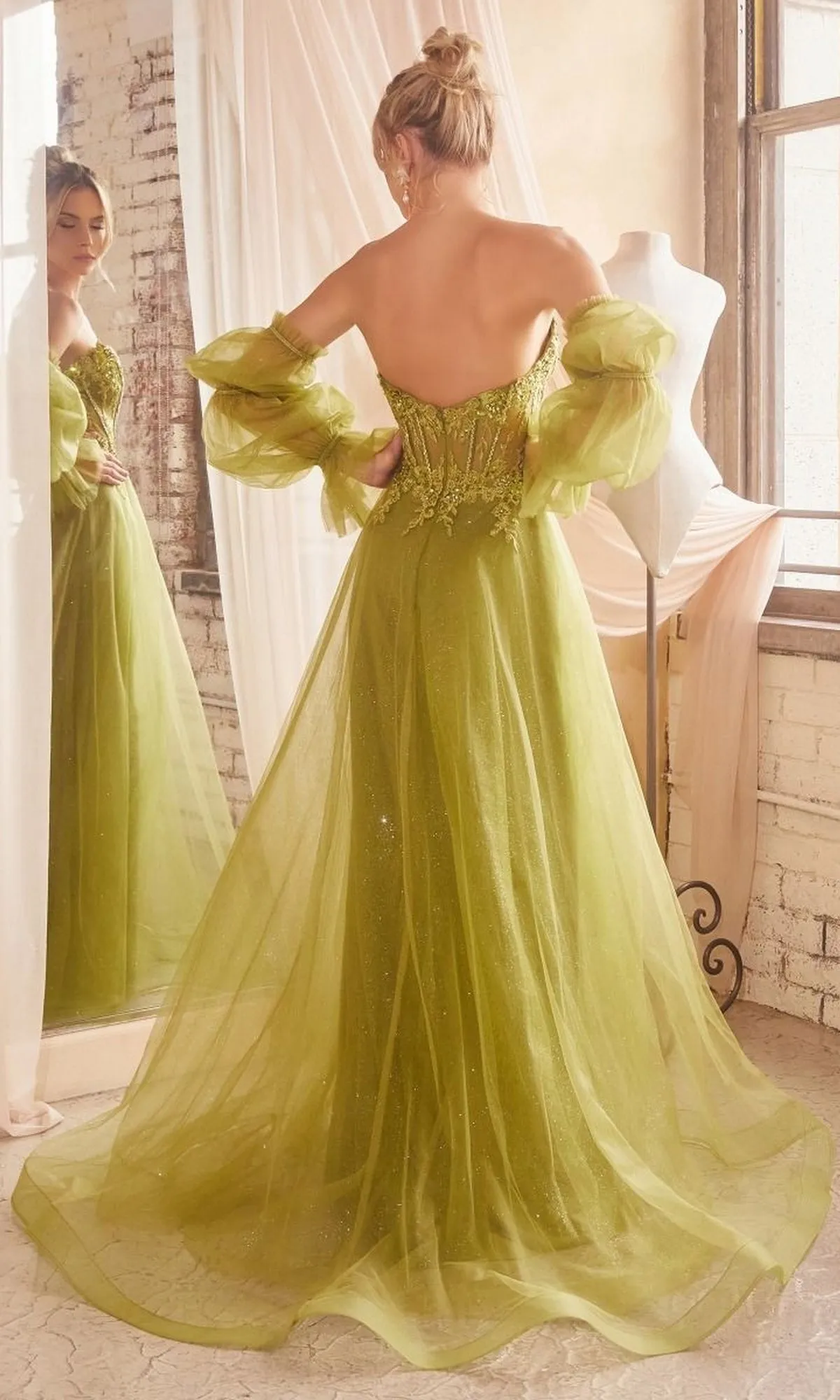 Long Sleeve Strapless Long A-Line Prom Dress CD830 sold by PromGirl product image thumbnail 2