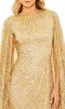 Short Gold Beaded Cocktail Dress: Mac Duggal 5931 sold by PromGirl