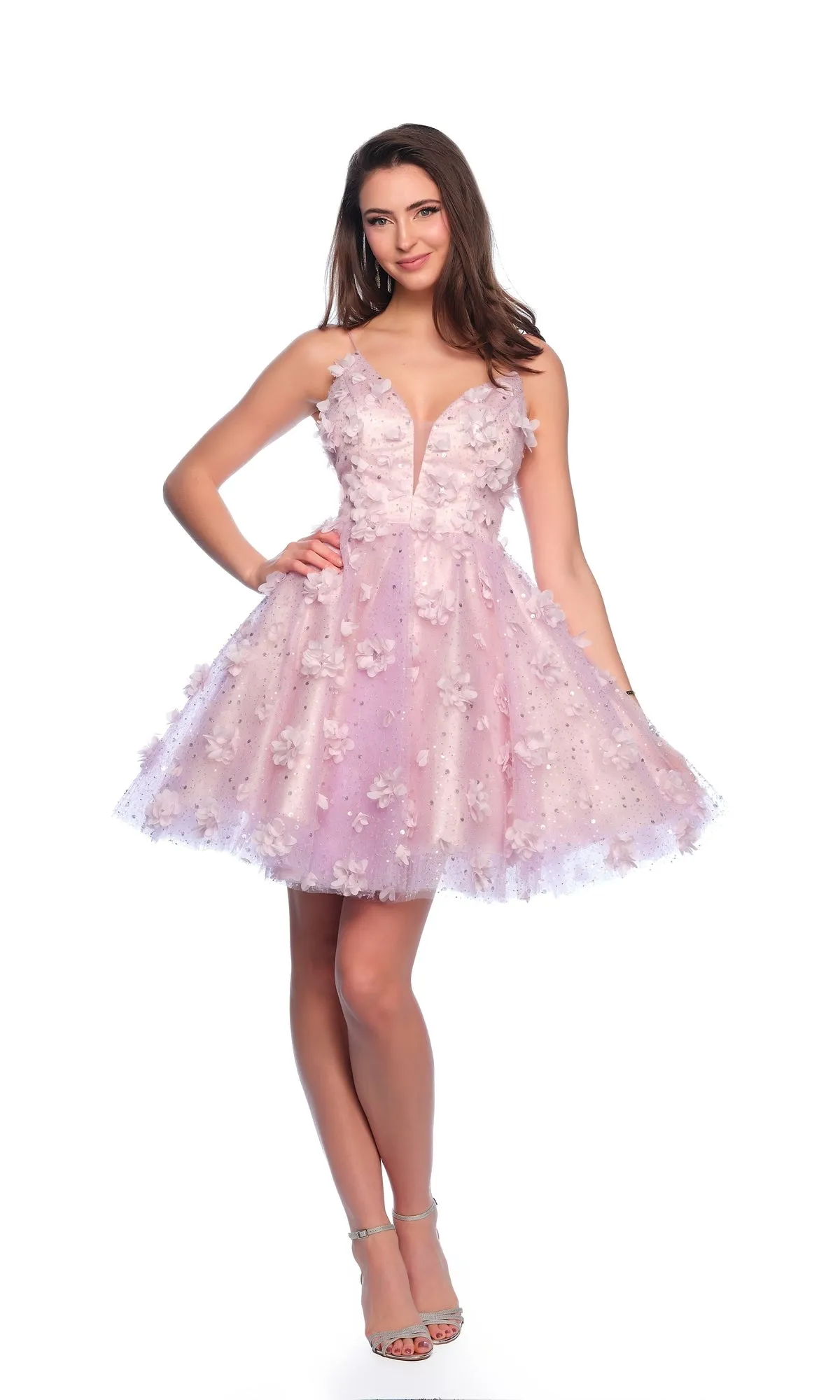 Dave and Johnny Short Purple Hoco Dress 11751 sold by PromGirl product image thumbnail 3