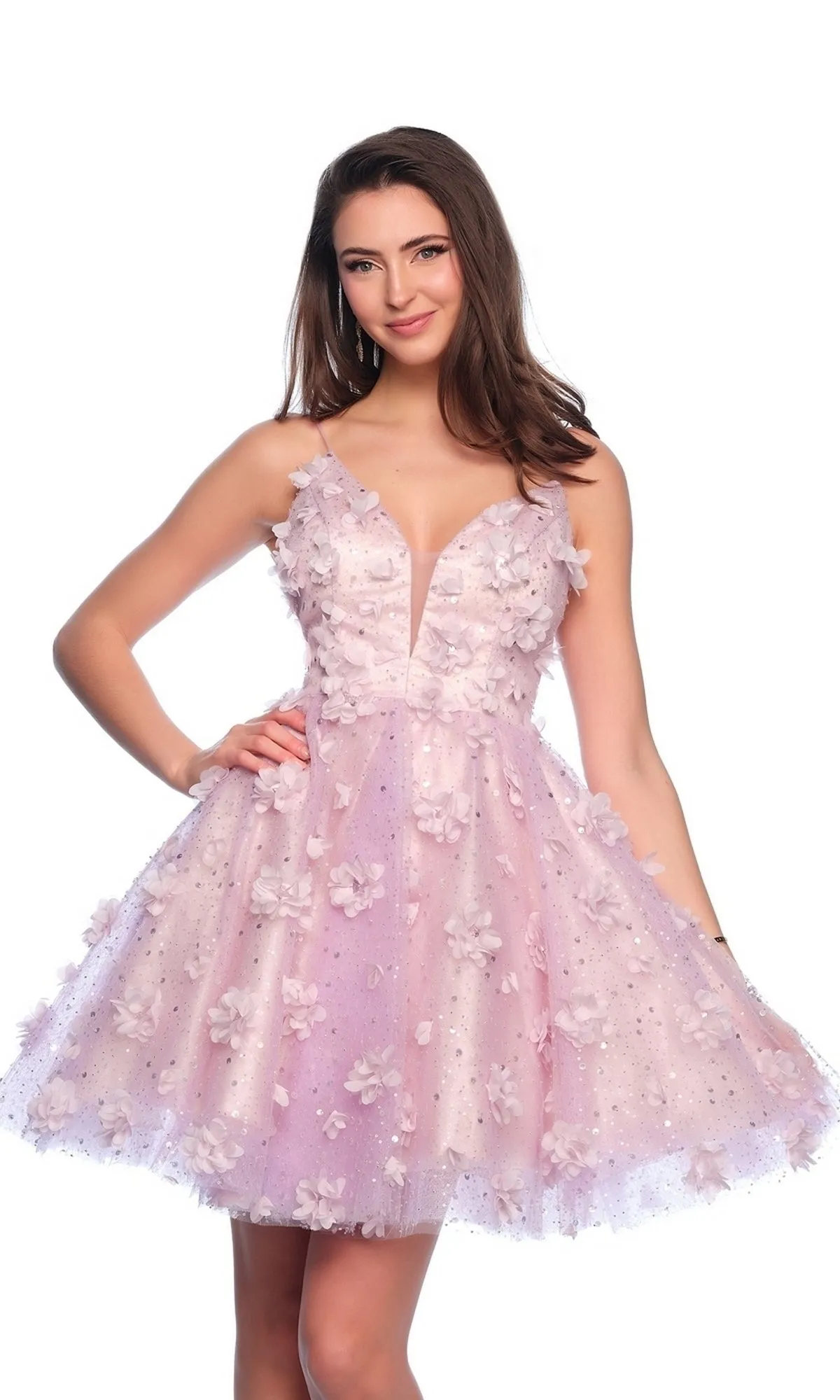 Dave and Johnny Short Purple Hoco Dress 11751 sold by PromGirl