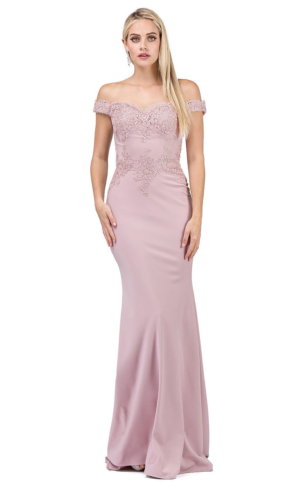 Off-the-Shoulder Mermaid Prom Dress with Train sold by PromGirl