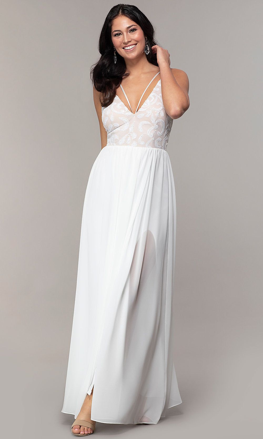 Sequin-Bodice Double-Strap Long Simply Prom Dress sold by PromGirl product image thumbnail 5