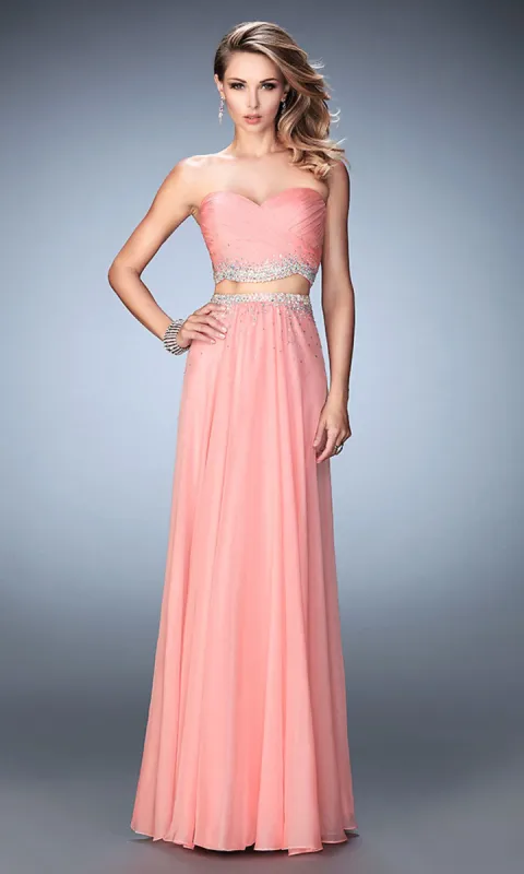 Two Piece Long Prom Dress by La Femme sold by PromGirl