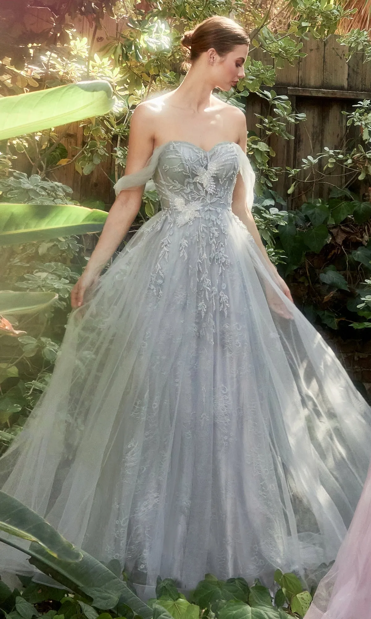 Off-the-Shoulder Long Floral Prom Ball Gown A1149 sold by PromGirl product image thumbnail 4