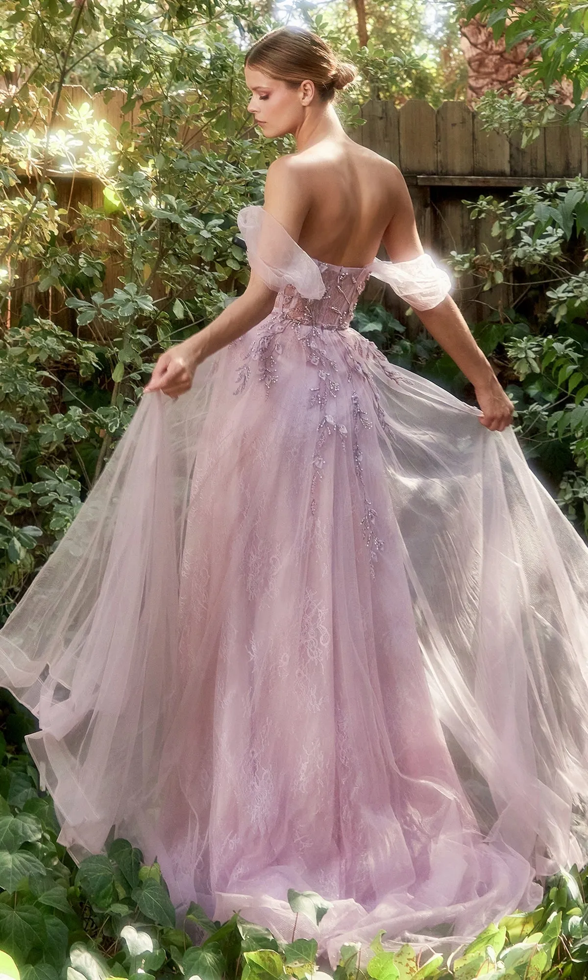 Off-the-Shoulder Long Floral Prom Ball Gown A1149 sold by PromGirl product image thumbnail 2