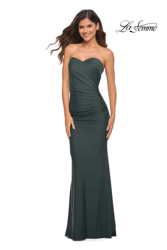 Strapless La Femme Long Sweetheart Prom Dress sold by PromGirl