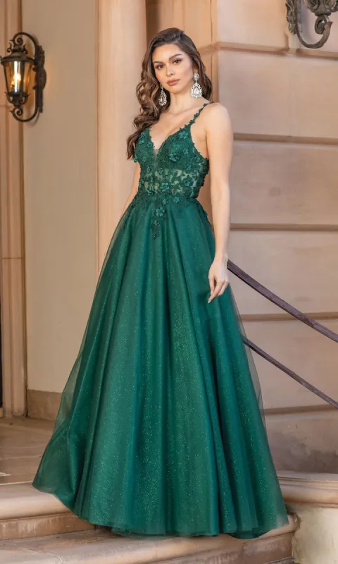 Long Gllitter Prom Dress: Dancing Queen 4328 sold by PromGirl