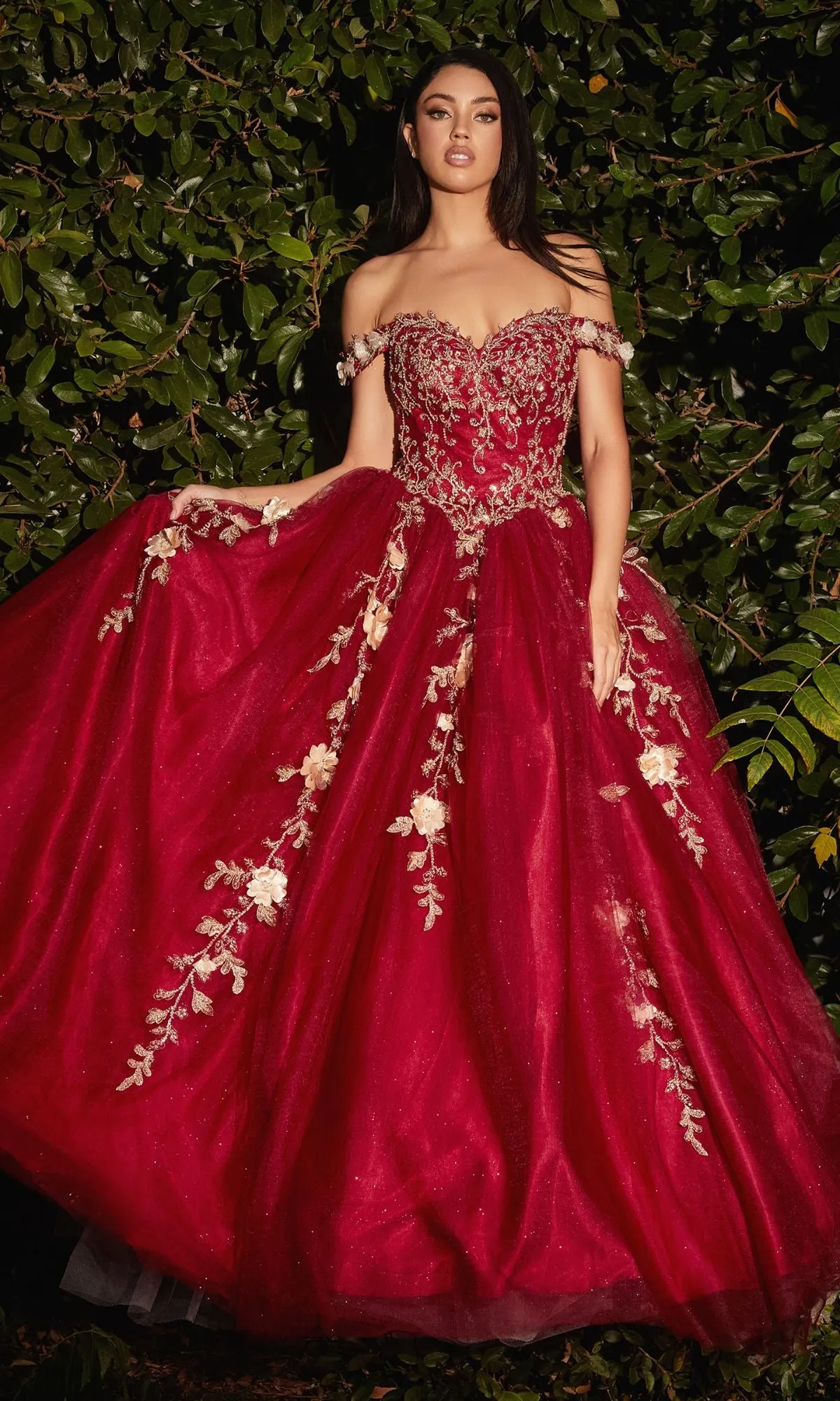 Off-Shoulder Long Sweetheart Prom Ball Gown CD0185 sold by PromGirl
