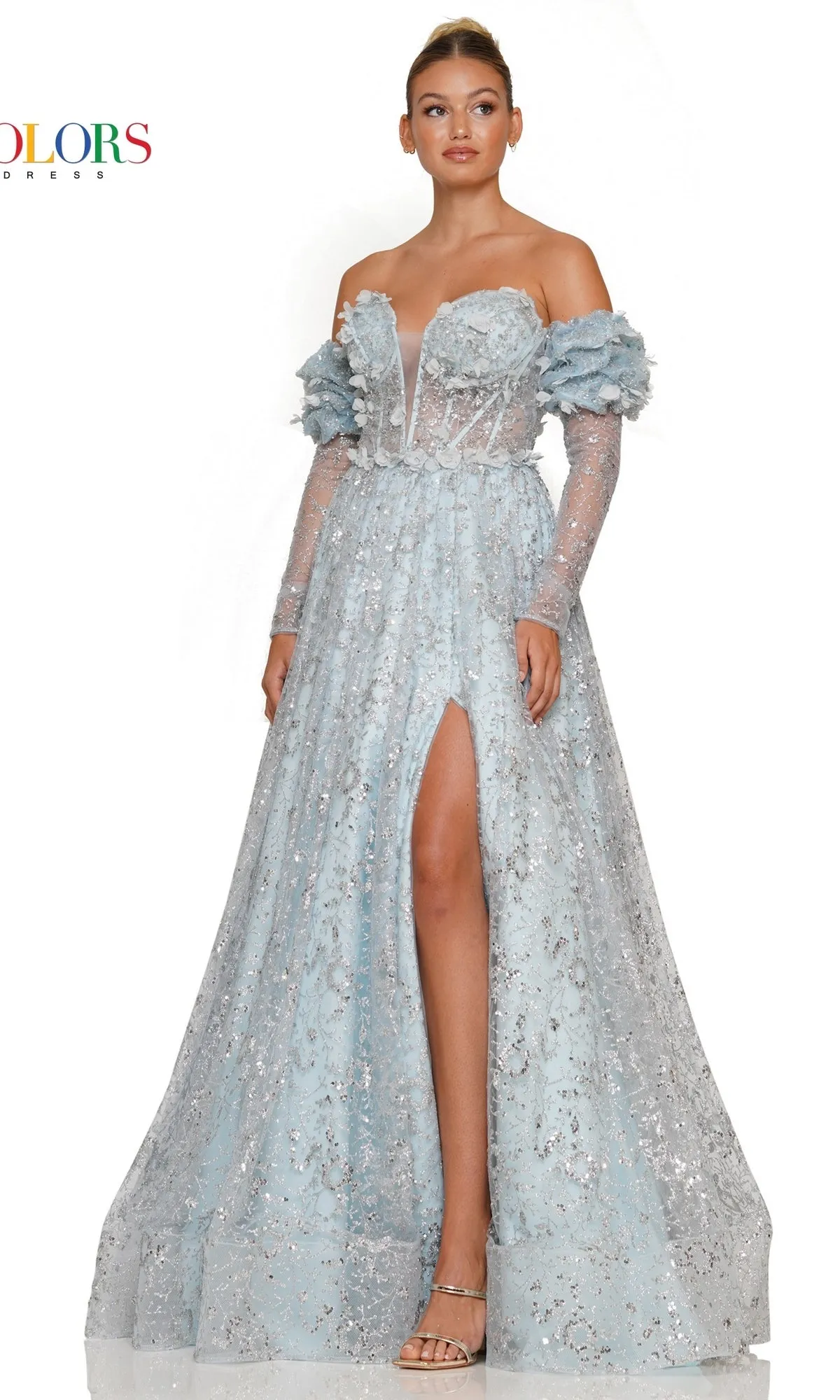 Detachable-Sleeve Strapless Prom Ball Gown 3220 sold by PromGirl