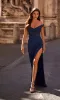 La Femme Off-Shoulder Long Corset Prom Dress 32116 sold by PromGirl