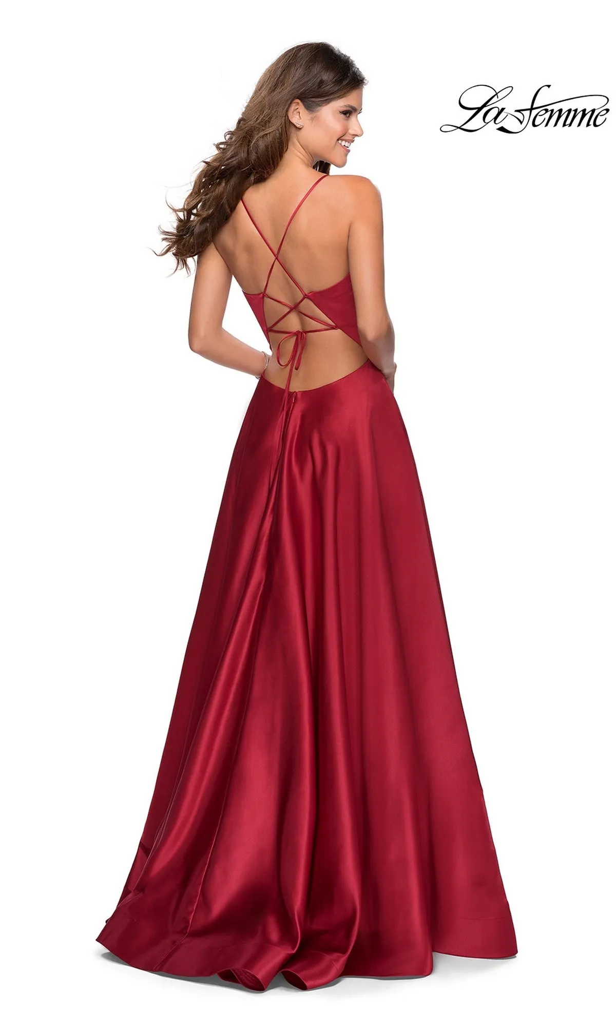 La Femme Strappy-Back Long A-Line Prom Dress 28628 sold by PromGirl product image thumbnail 2