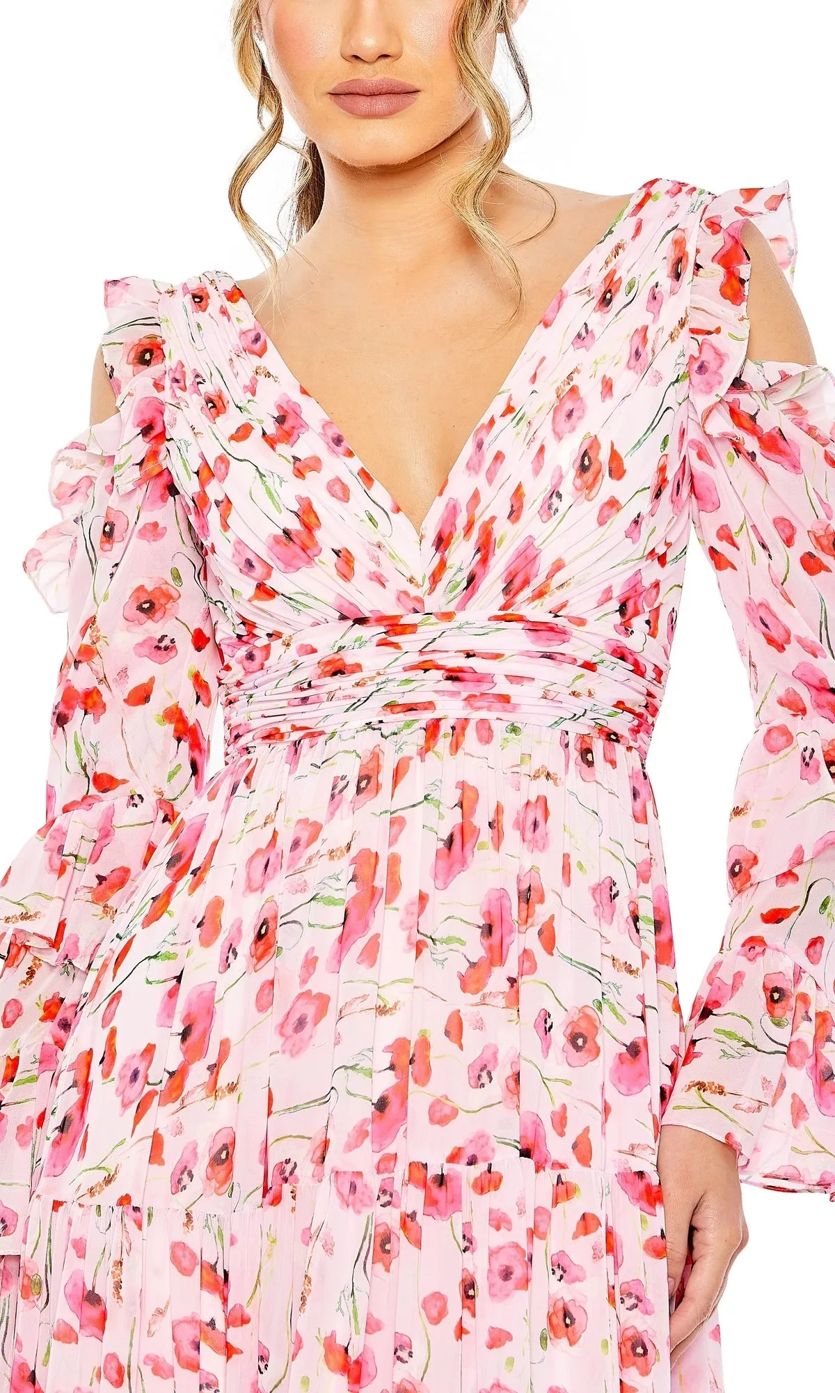 Long Sleeve Print Formal Dress: Mac Duggal 55906 sold by PromGirl product image thumbnail 3