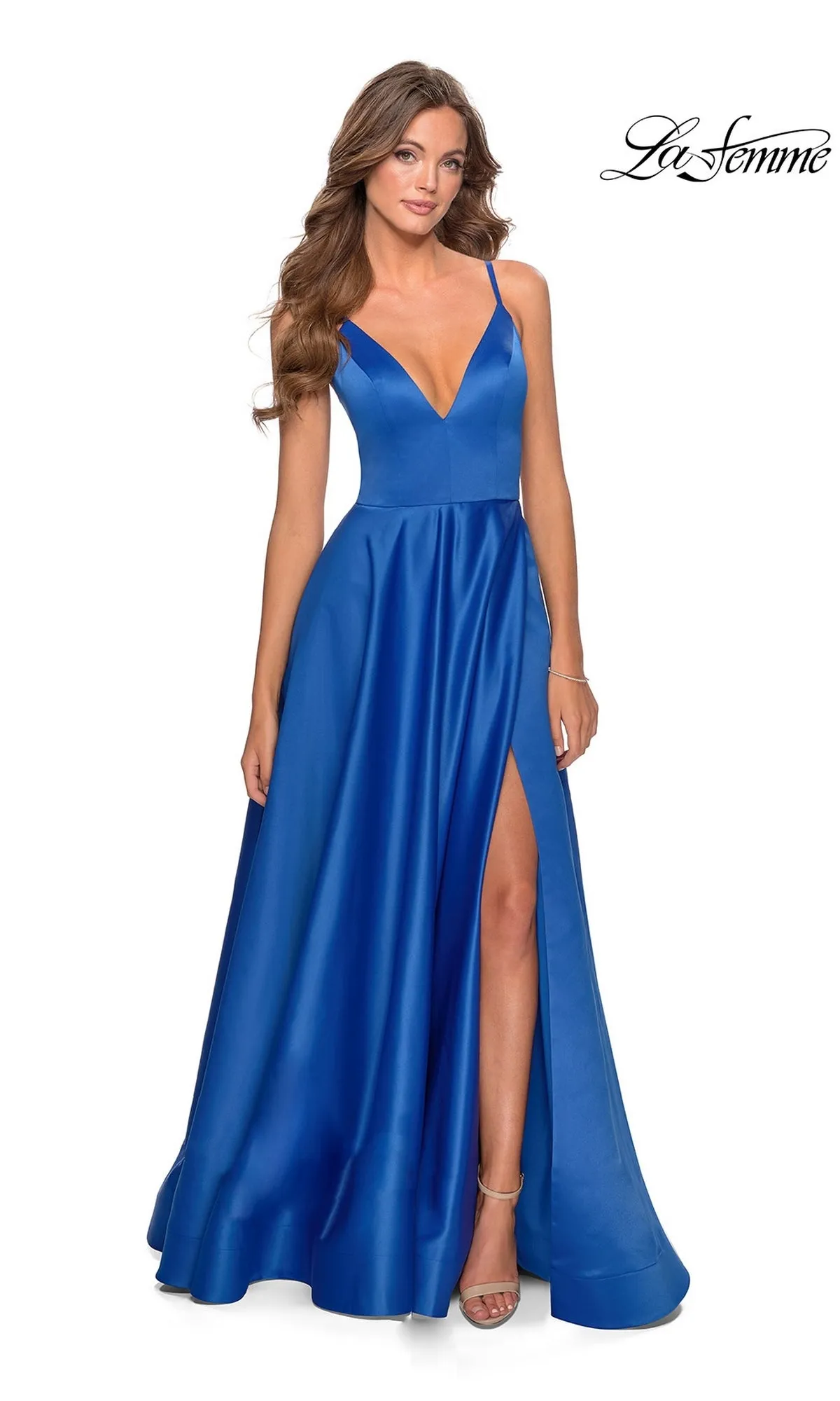 La Femme Strappy-Back Long A-Line Prom Dress 28628 sold by PromGirl product image thumbnail 5