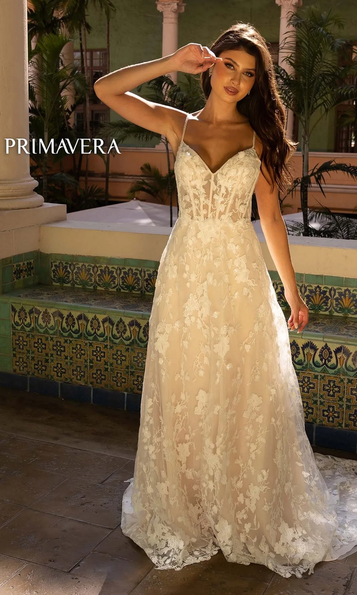 Long Wedding Dress 11135 by Primavera sold by PromGirl