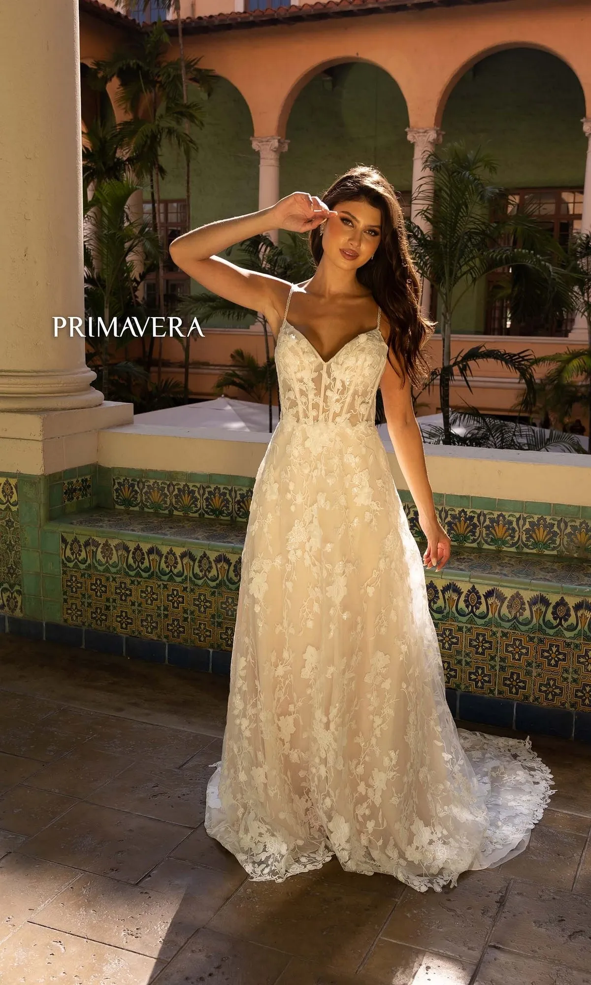 Long Wedding Dress 11135 by Primavera sold by PromGirl product image thumbnail 3