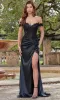 Velvi Sheer-Corset Long Prom Dress Monroe sold by PromGirl
