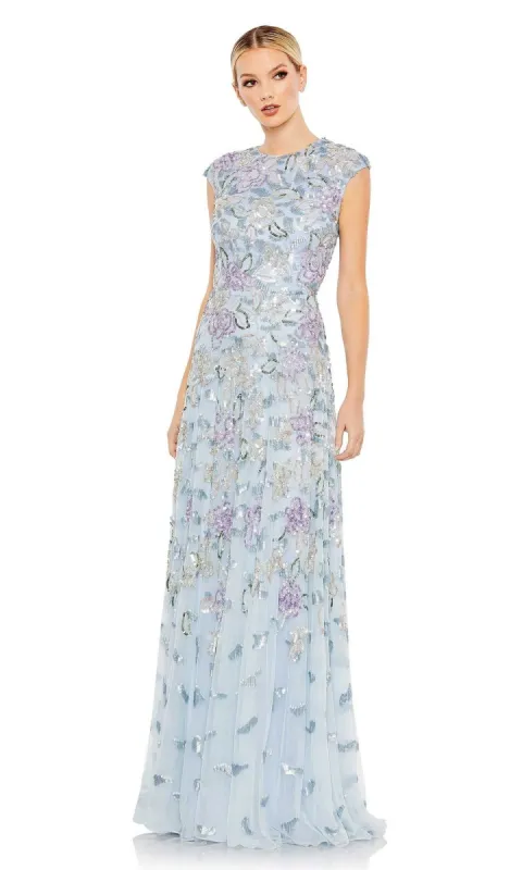 Long Blue Sequin Formal Dress: Mac Duggal 5647 made by Mac Duggal