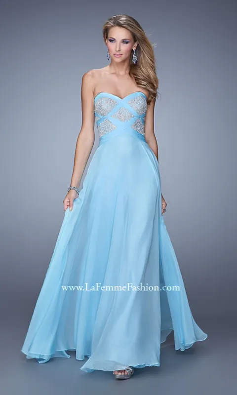 Long Strapless Sweetheart Prom Dress by La Femme sold by PromGirl