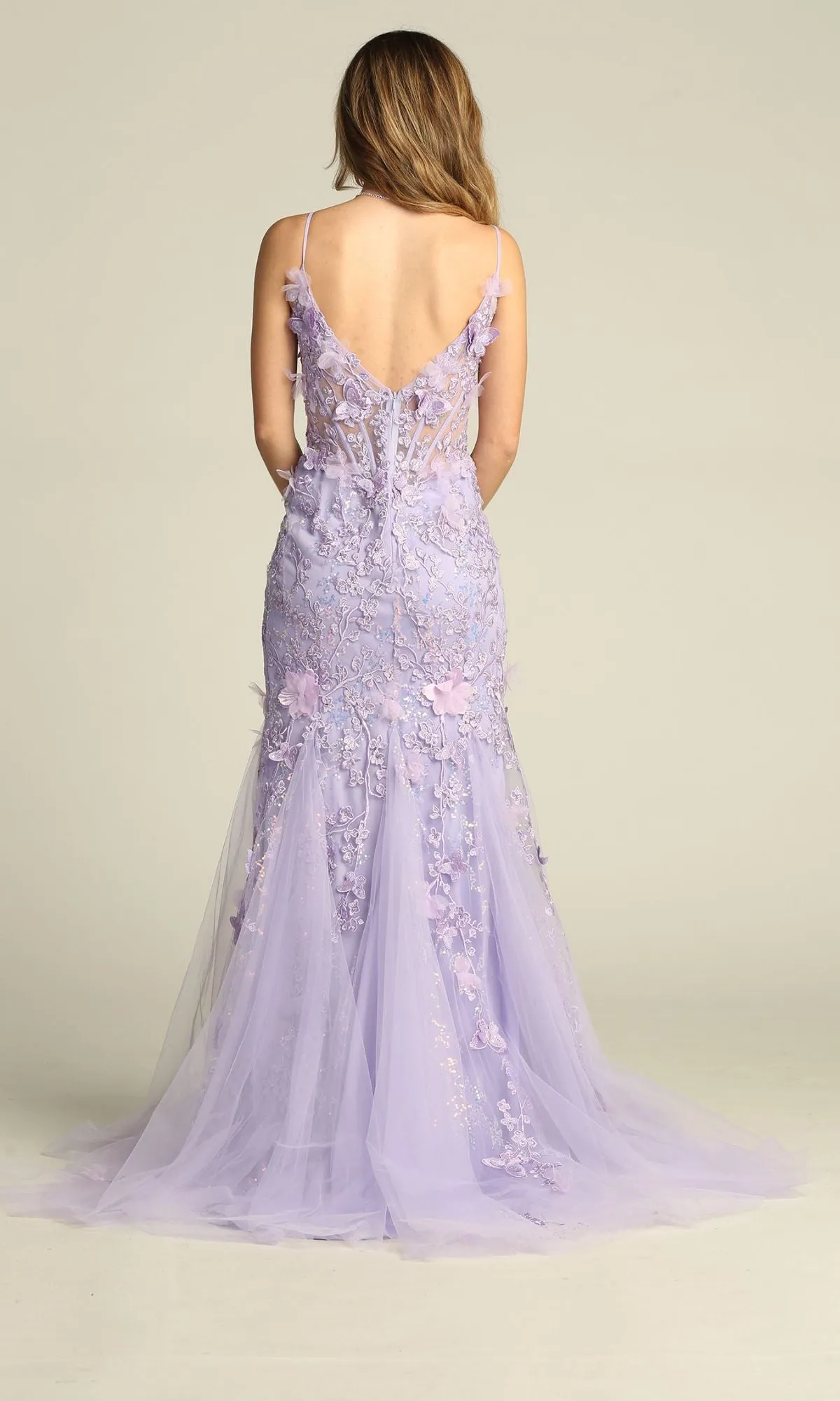Floral-Embroidered Long Prom Dress: Chicas C328 sold by PromGirl product image thumbnail 2