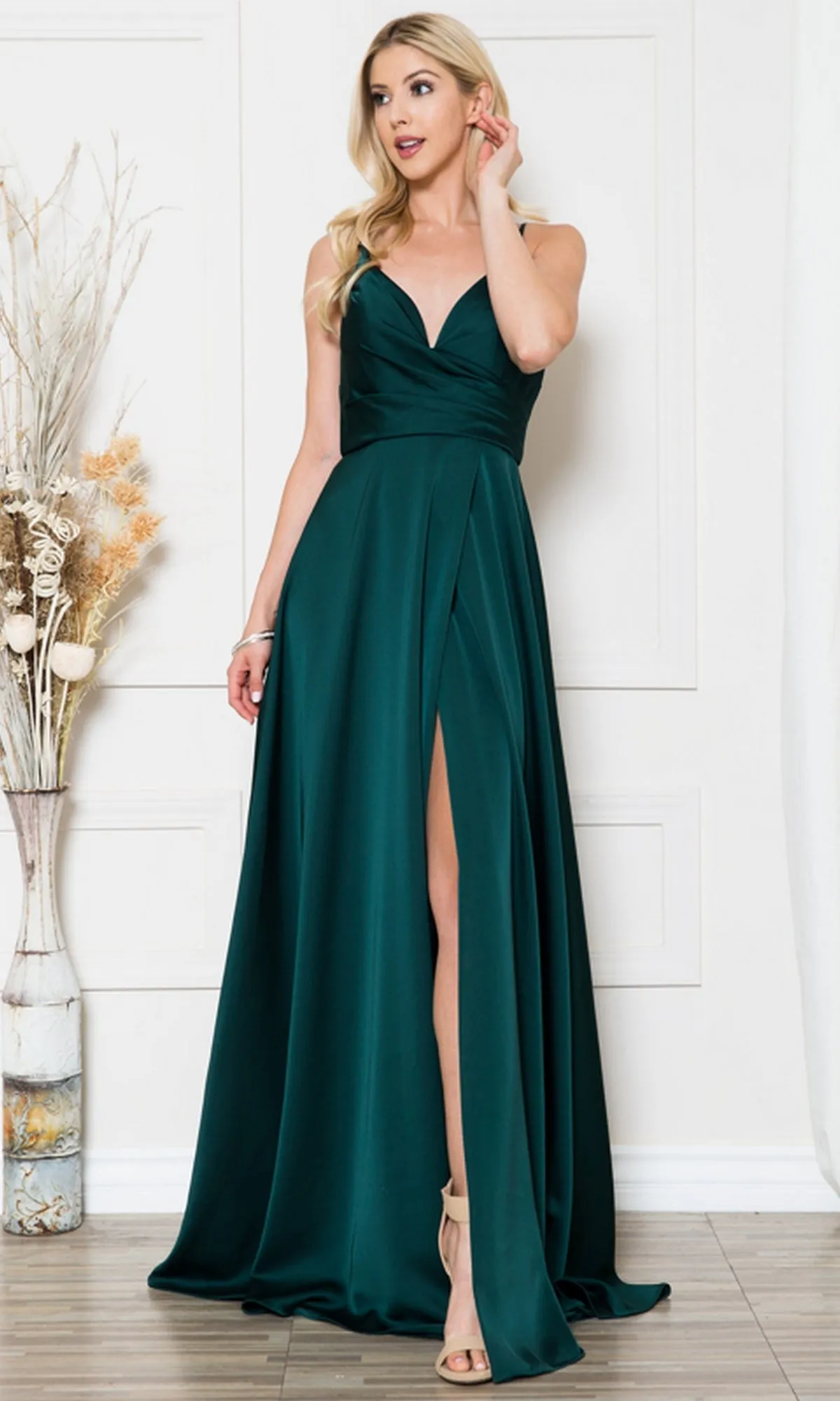 Long Satin A-Line Formal Prom Dress BZ012 sold by PromGirl product image thumbnail 5
