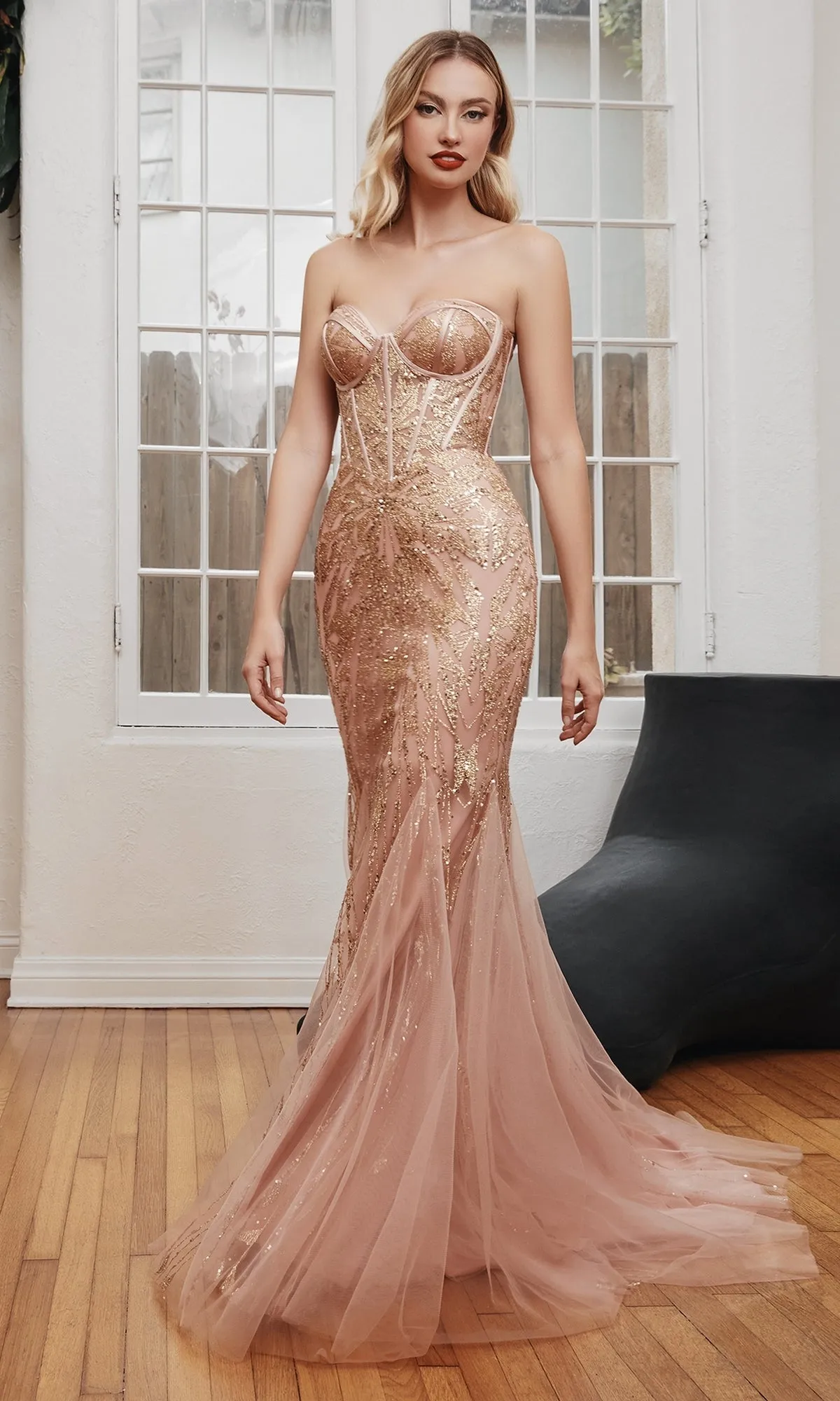 Strapless Long Pink Mermaid Prom Dress CB116 sold by PromGirl product image thumbnail 4
