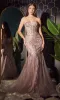 Strapless Long Pink Mermaid Prom Dress CB116 sold by PromGirl