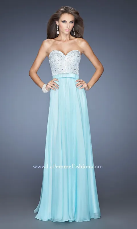 La Femme Long Strapless Beaded Dress made by La Femme