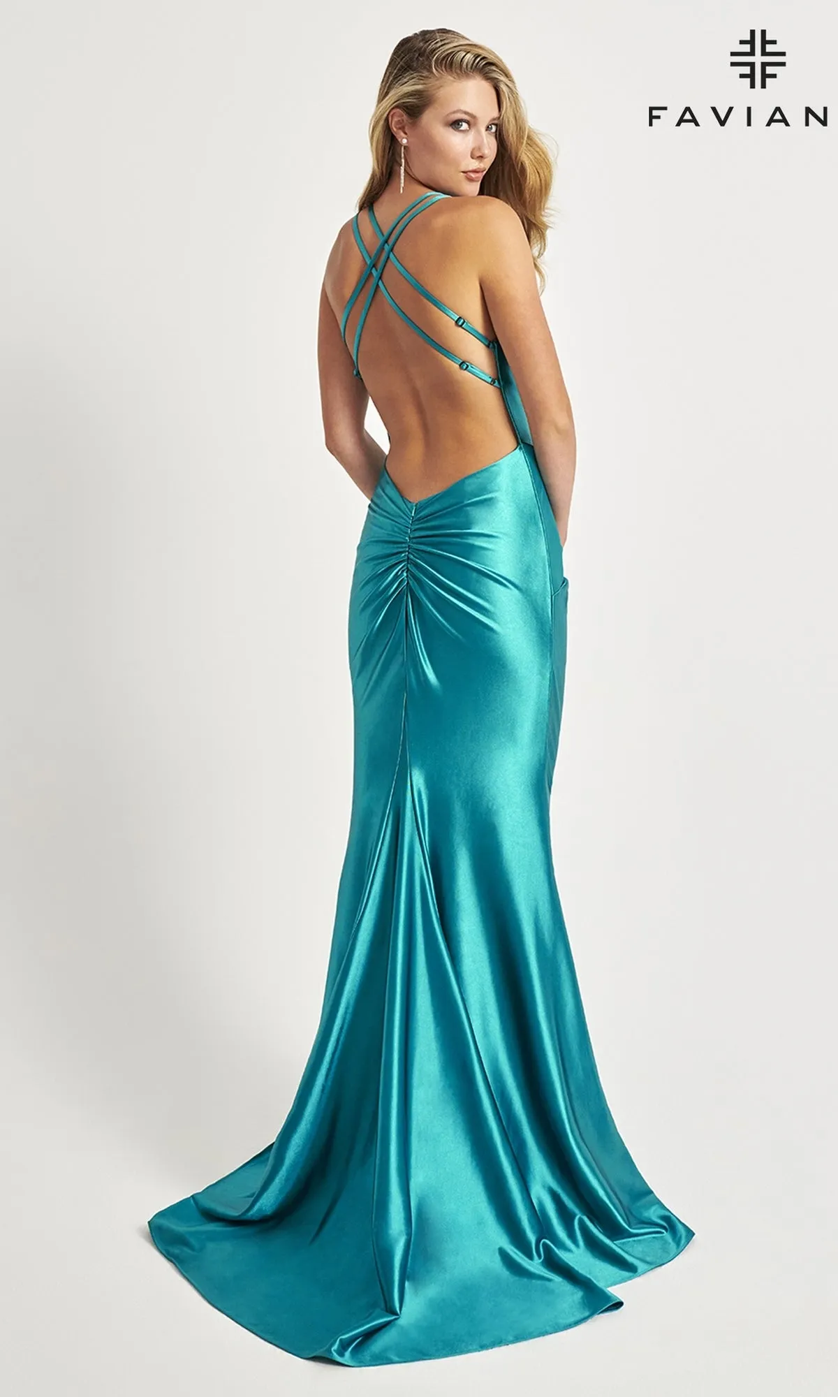 Faviana Twist-Front Long Formal Dress 11024 sold by PromGirl product image thumbnail 2
