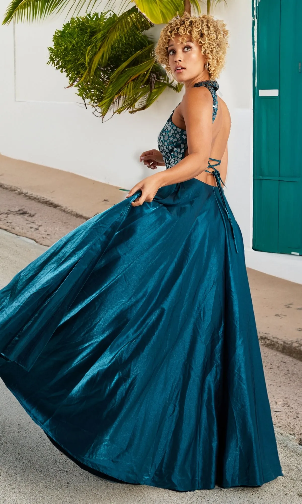 JVN by Jovani High-Neck Prom Dress JVN39295 sold by PromGirl product image thumbnail 2