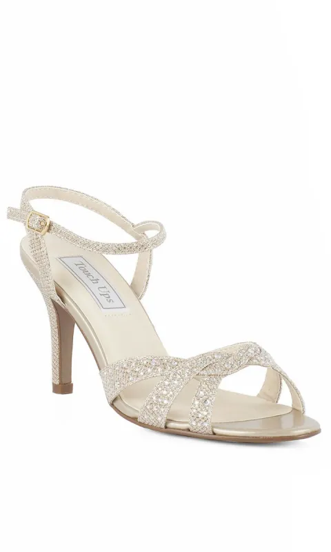Open Toe Gold Prom Shoes with 2 5/8in Heel 4185 sold by PromGirl