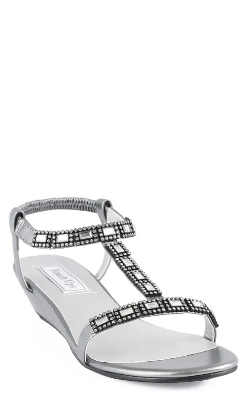 1in Pewter Sandal by Touch Ups 4122 sold by PromGirl