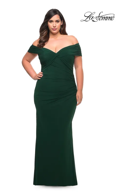 Form-Fitting Long La Femme Plus-Size Prom Dress sold by PromGirl