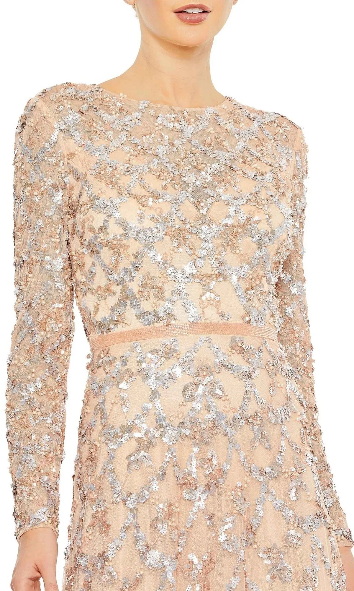 Long Sleeve Sequin Formal Gown: Mac Duggal 5496 sold by PromGirl product image thumbnail 4