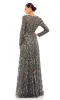 Long Sleeve Sequin Formal Gown: Mac Duggal 5496 sold by PromGirl