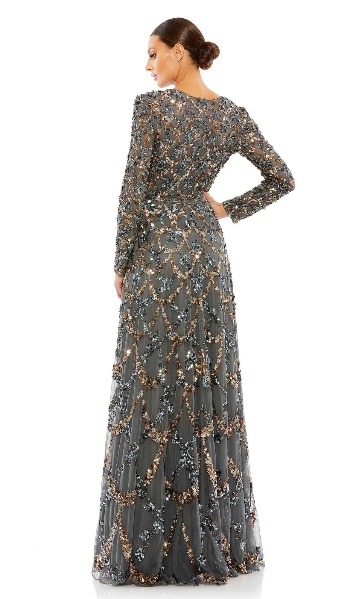 Long Sleeve Sequin Formal Gown: Mac Duggal 5496 sold by PromGirl product image thumbnail 5