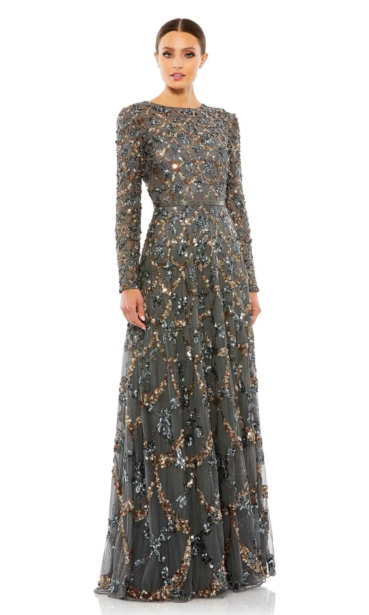 Long Sleeve Sequin Formal Gown: Mac Duggal 5496 sold by PromGirl product image thumbnail 3