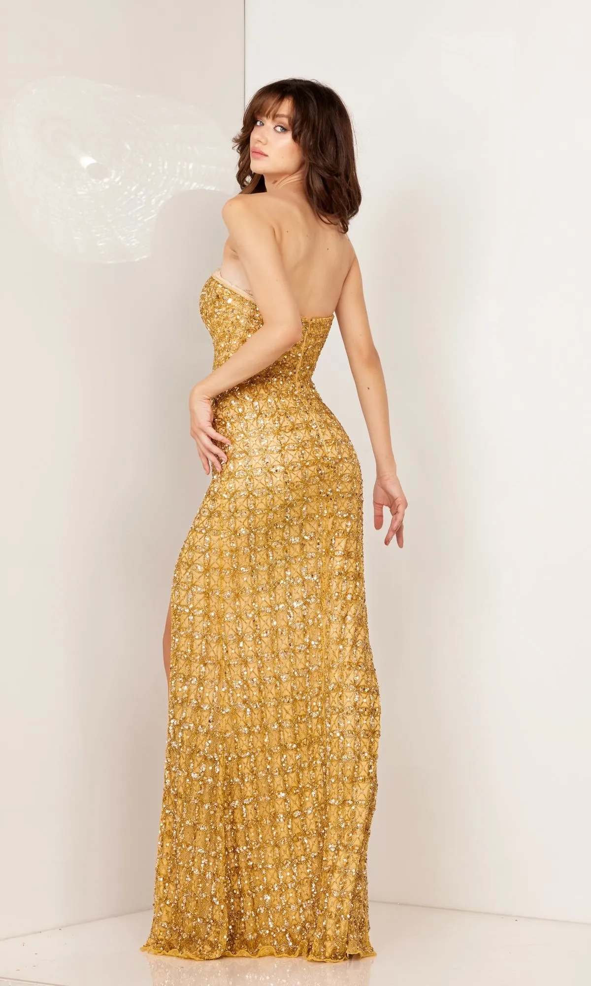 Strapless Beaded-Print Long Prom Dress 1119 sold by PromGirl product image thumbnail 2