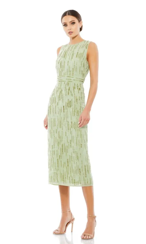 Beaded Midi Wedding Guest Dress: Mac Duggal 70264 sold by PromGirl