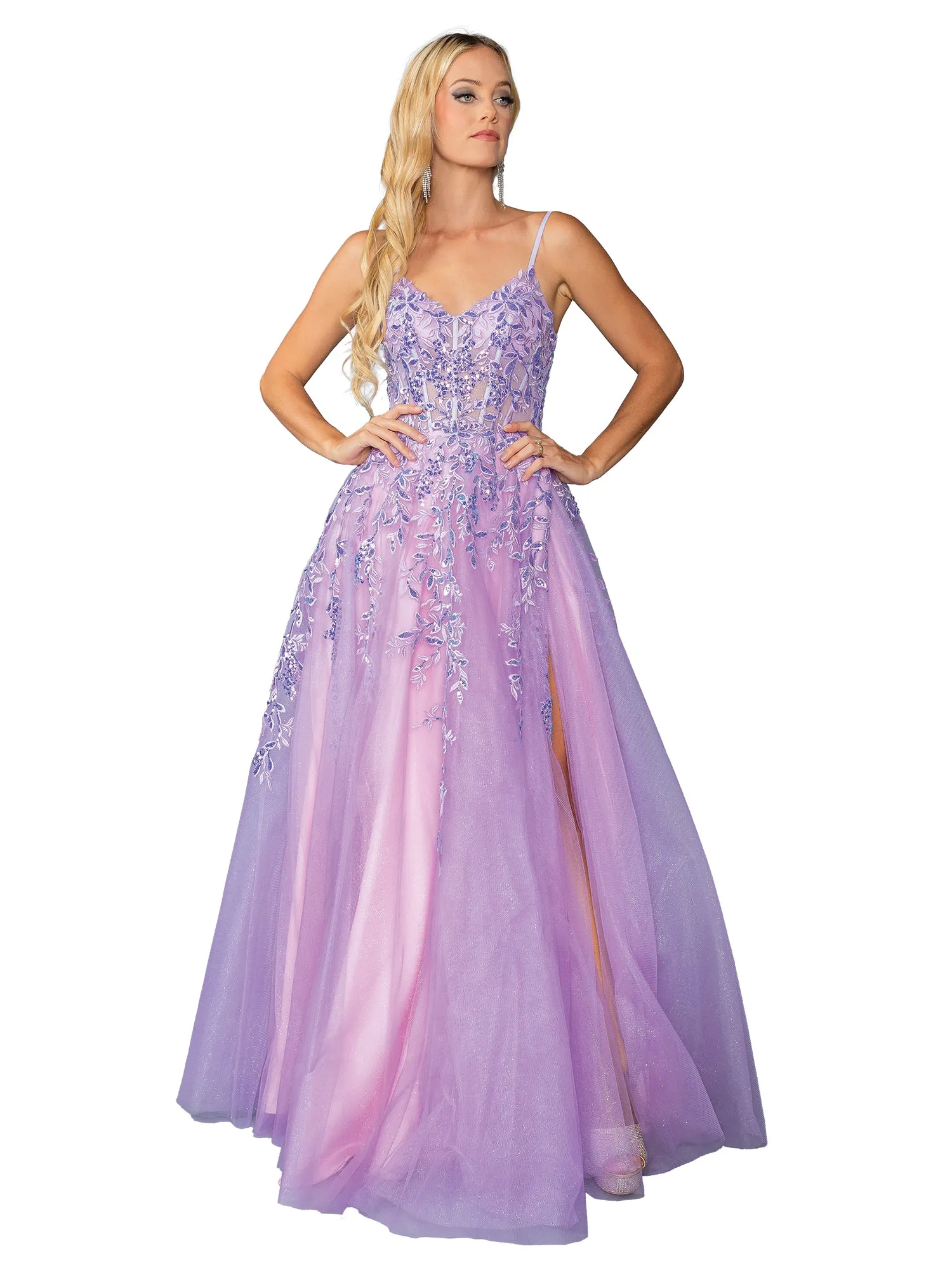Long Glitter Prom Ball Gown: Dancing Queen 4452 sold by PromGirl