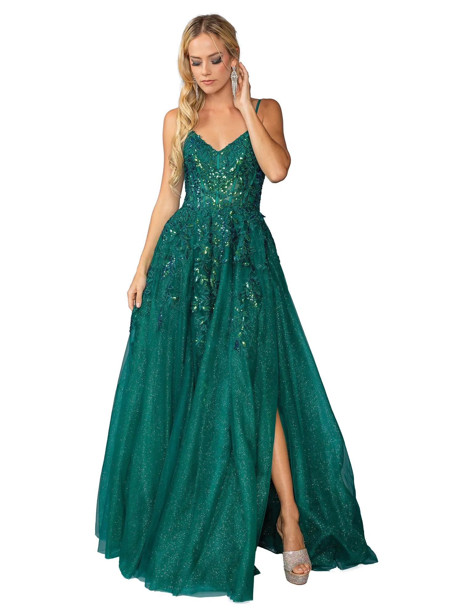 Long Glitter Prom Ball Gown: Dancing Queen 4452 sold by PromGirl product image thumbnail 3